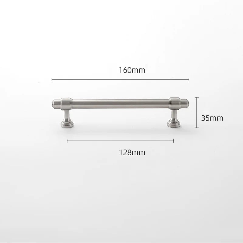 Brushed Nickel Brass Furniture Handles – Matte Silver Cabinet Pulls and Drawer Bars 160mm Handle