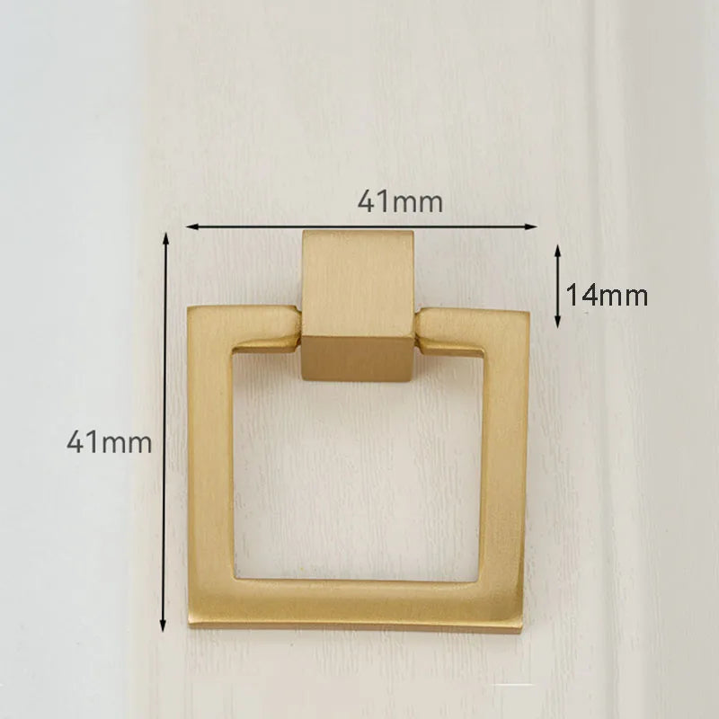 Solid Brass Kitchen Cabinet Handles – Modern Bar Pulls for Drawers and Wardrobes 41mm ring Handles