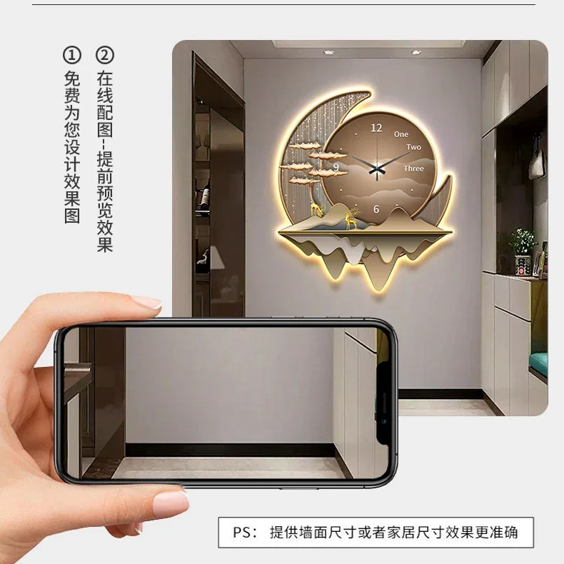 Dlight Decor Clock Wall Light with Luxury Crystal Glow Wall Art