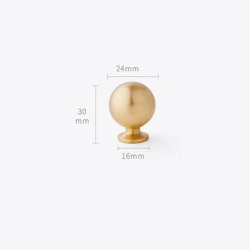 Gold Brass Dresser Handles – Modern Cabinet Pulls and Drawer Knobs for Kitchen and Furniture 24mm knob Handles