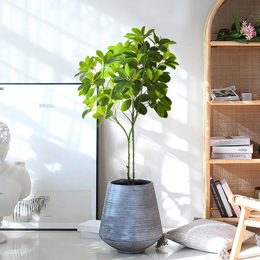 Dlight Decor 73cm Tropical Ficus Palm Tree Branch with Monstera Leaves