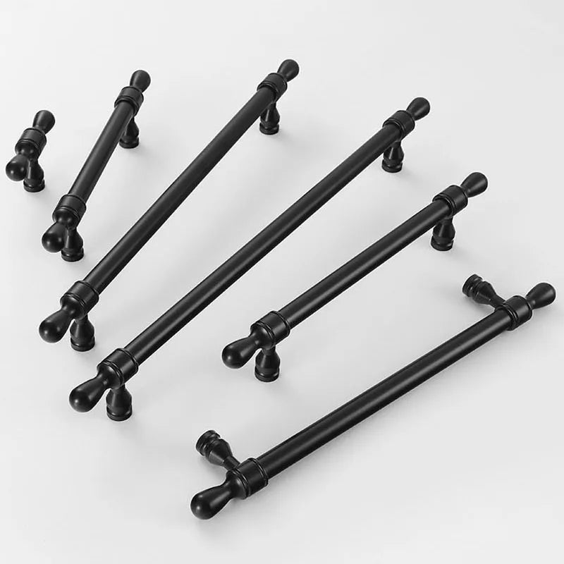 Gold Chrome and Black Brass Wardrobe Handles – Modern Drawer Pulls and Dresser Knobs for Cabinets and Cupboards Black