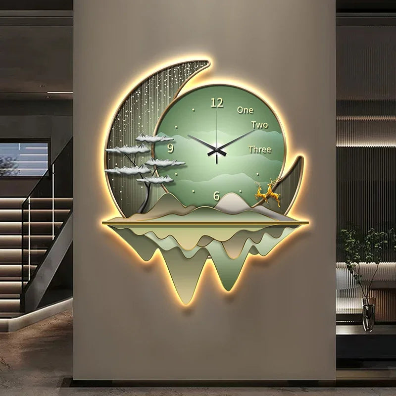 Dlight Decor Clock Wall Light with Luxury Crystal Glow E / 50x41cm / Remote dimming|With lamp Wall Art