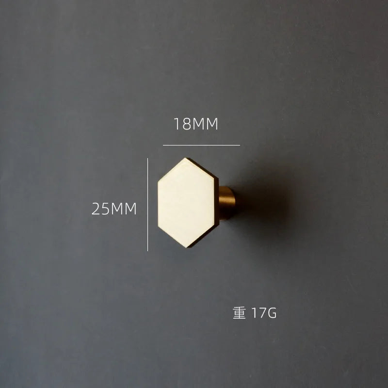 1 Piece - Mini Hexagon Gold Drawer Knob – Luxury Zinc Alloy Single Hole Handle for Cabinets and Doors Shiny gold-25mm
