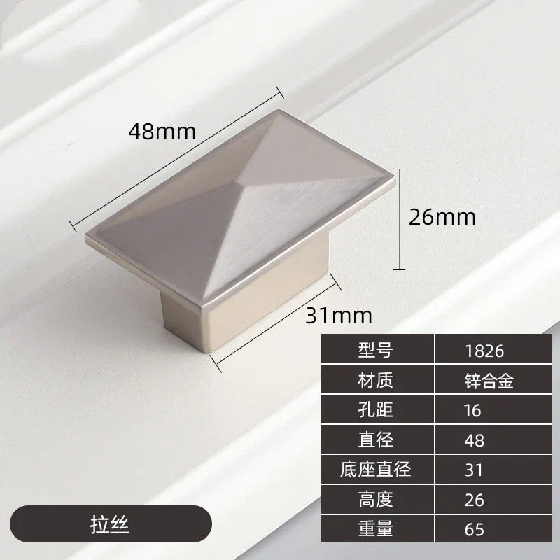 Modern Zinc Alloy Drawer Knobs - Single Hole Cabinet Handles for Dresser and Shoe Cabinets L Knobs