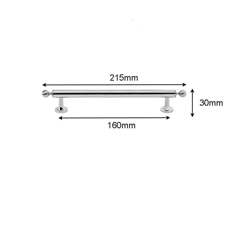 Polished Brass Cabinet Handles – PVD Gold and Chrome Wardrobe Knobs and Drawer Pulls Chrome 215mm Handles
