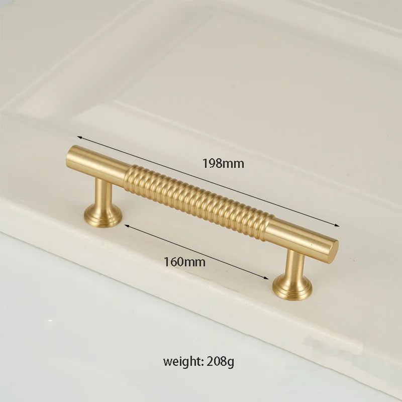 Textured Brass Handles – Golden Cabinet Pulls and Wardrobe Bar Handles (50mm-300mm) TB9026-M198 Handles