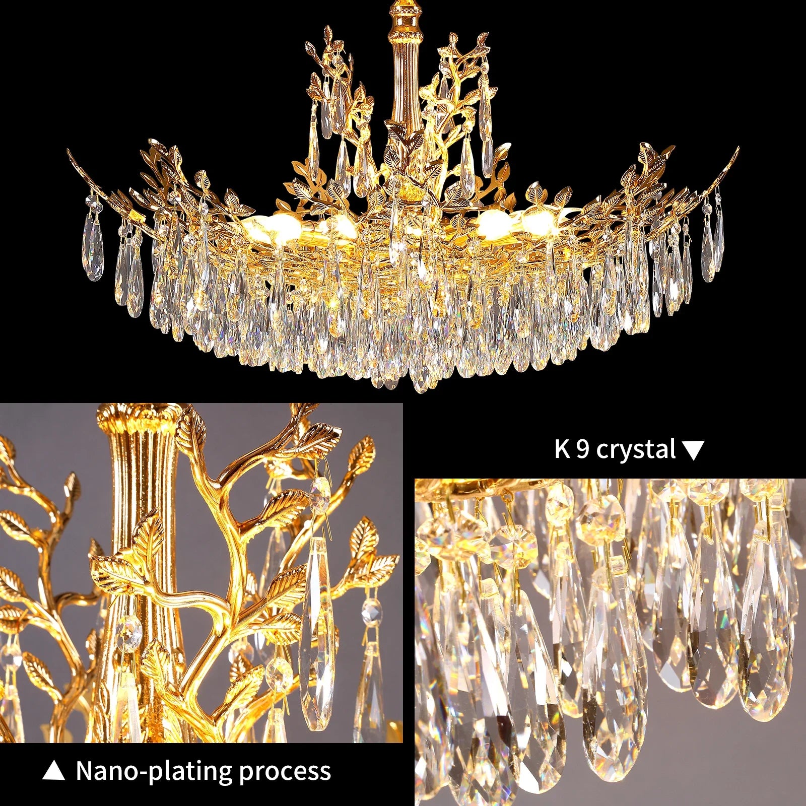 Camille Gold Branch Crystal Chandelier chandelier