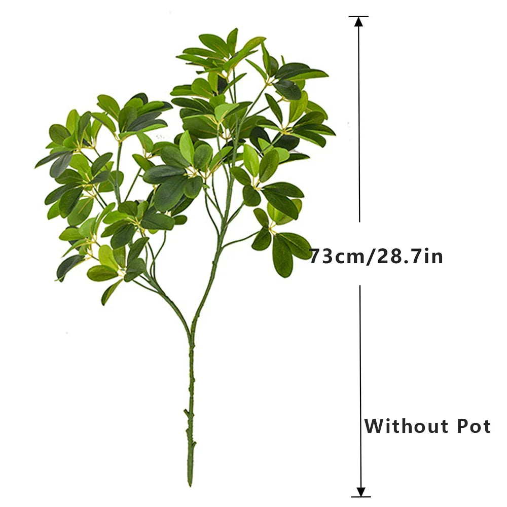 Dlight Decor 73cm Tropical Ficus Palm Tree Branch with Monstera Leaves 73cm 2Forks B