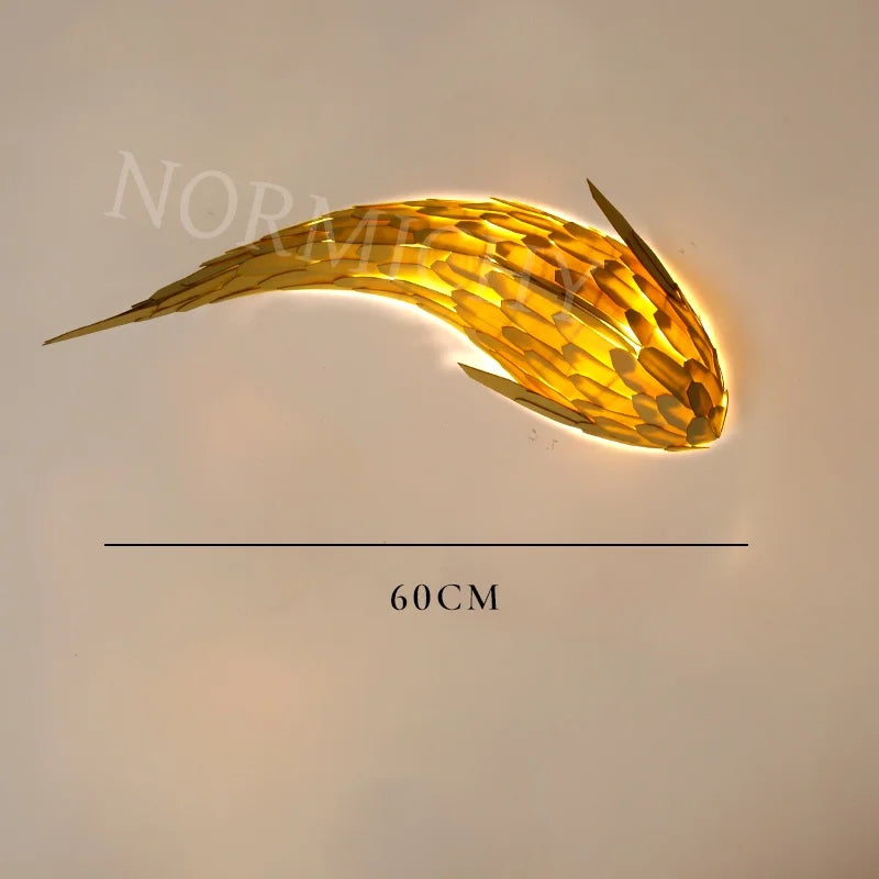 Dlight Decor Japanese Fish Wall Lamp Sculpture 60CM Wall Art