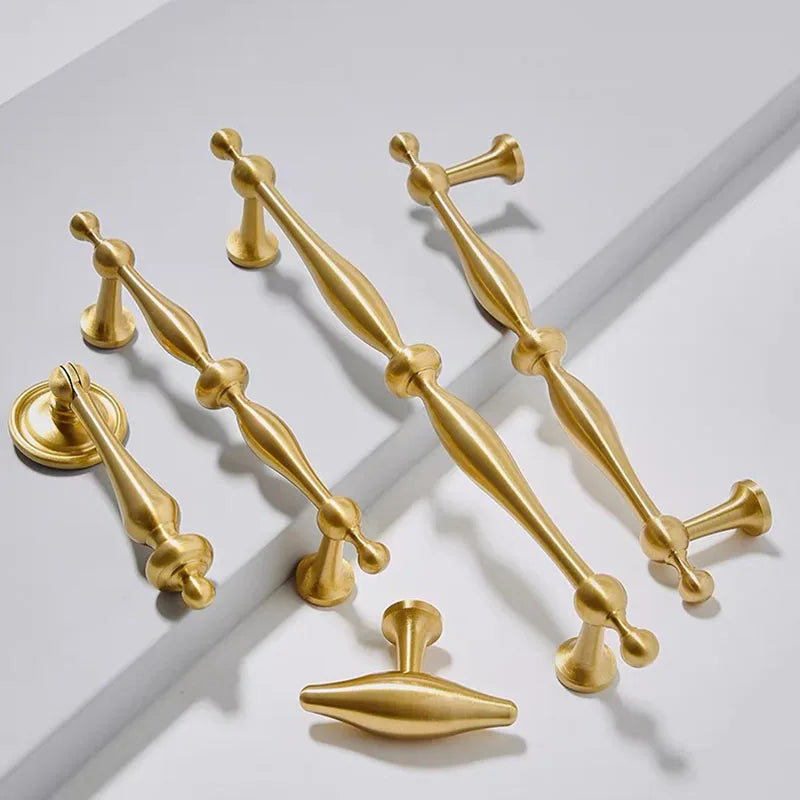 New Brass Cabinet Handles – Modern T-Bar Pulls and Drawer Knobs for Kitchen and Wardrobe Handles