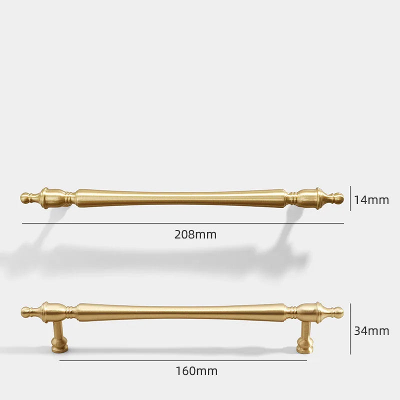 Brass Furniture Handles – French Wardrobe Cabinet and Drawer Knobs in Gold 208x160mm Handles