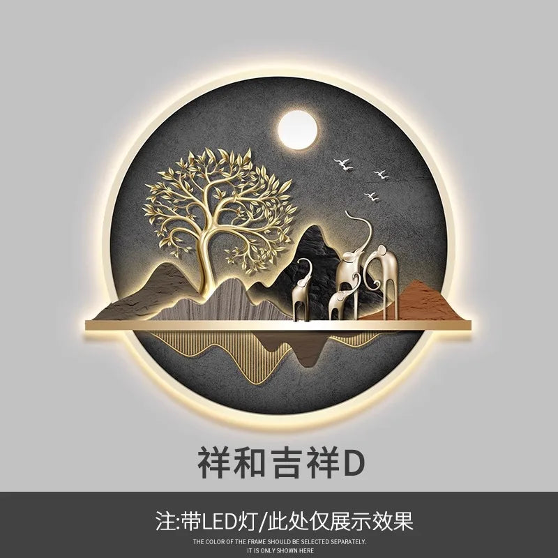 Dlight Decor Wealth Landscape Wall Lamp Mural N / 108X90 / Warm light Wall Art