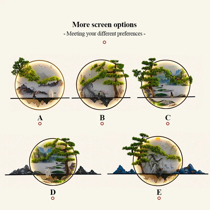 Dlight Decor Chinese Landscape LED Wall Glow Wall Art