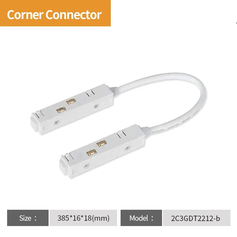 2 Meter White LED Magnetic Track Lighting System Accessories - Ceiling Recessed Magnet Rail Lamp Kit Corner Connector