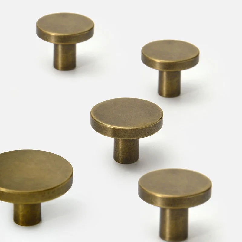Antique Brass Round Cabinet Knobs – Vintage Drawer Wardrobe and Cupboard Pulls knob