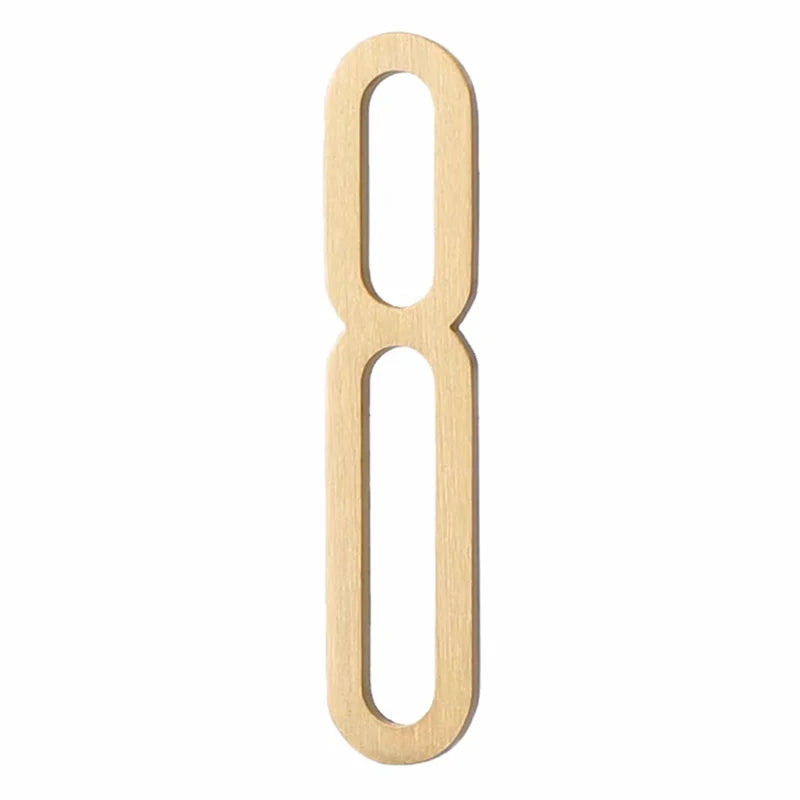 Solid Brass Alphabet Letters and Numbers – Adhesive DIY Door Decor for Home Hotel and Baby Names 8 / 80mm height Brass