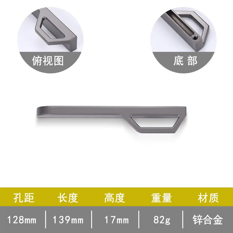 Gold and Pearl Grey Cabinet Handles - Modern Zinc Alloy Pulls for Kitchen and Furniture Pearl Grey 128mm Handles
