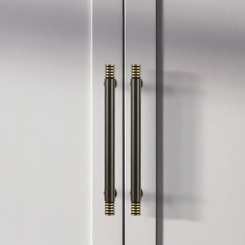 Brass Kitchen Cabinet Handles – Gold Textured Drawer Knobs and Door Bar Handles Handles