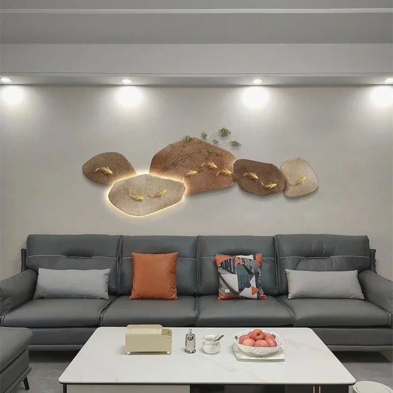 Dlight Decor 3D Nine Fish Wall Lamp Mural Art Wall Art