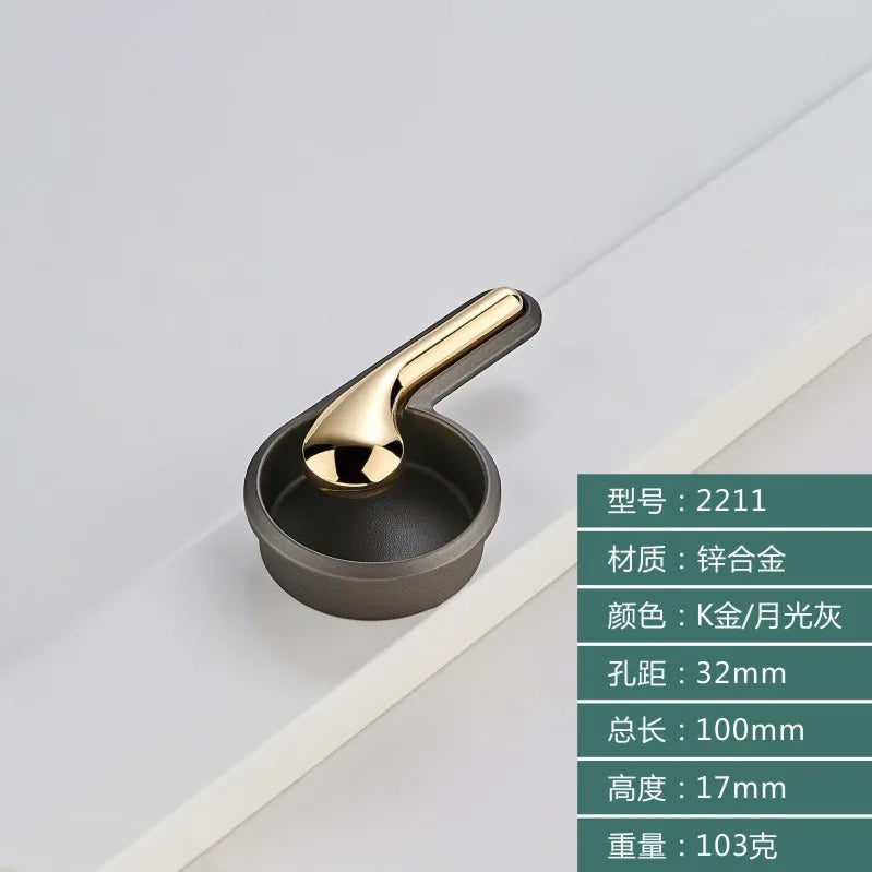 Modern Minimalist Zinc Alloy Cabinet Door Handle 32-Gold Grey Handles
