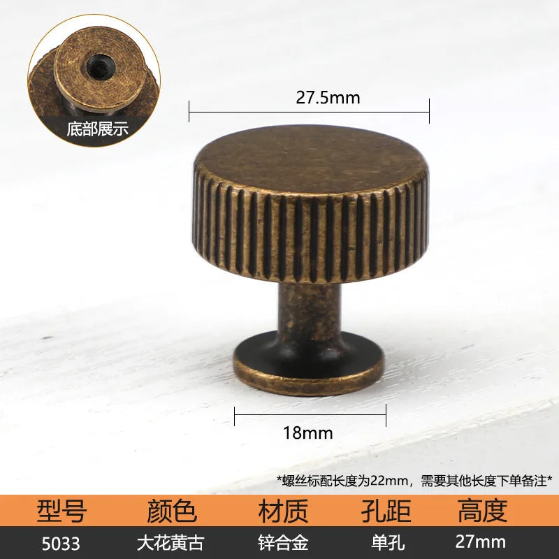 Antique Bronze Cupboard Door Handles – Retro Furniture Pulls 5033 single hole