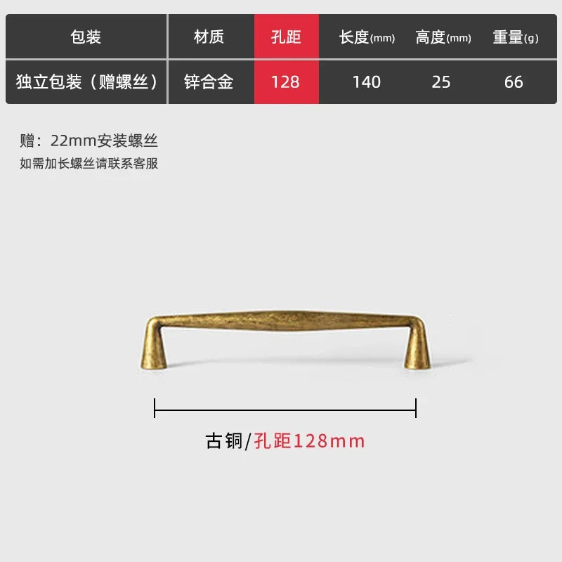 Antique Zinc Alloy Drawer and Cabinet Handles – Retro Bronze Vintage Style 8985 Bronze 128mm Handles