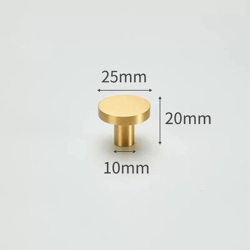 Modern Simple Solid Brass Cabinet Knobs – Wardrobe Handles and Kitchen Pulls 11 Knobs