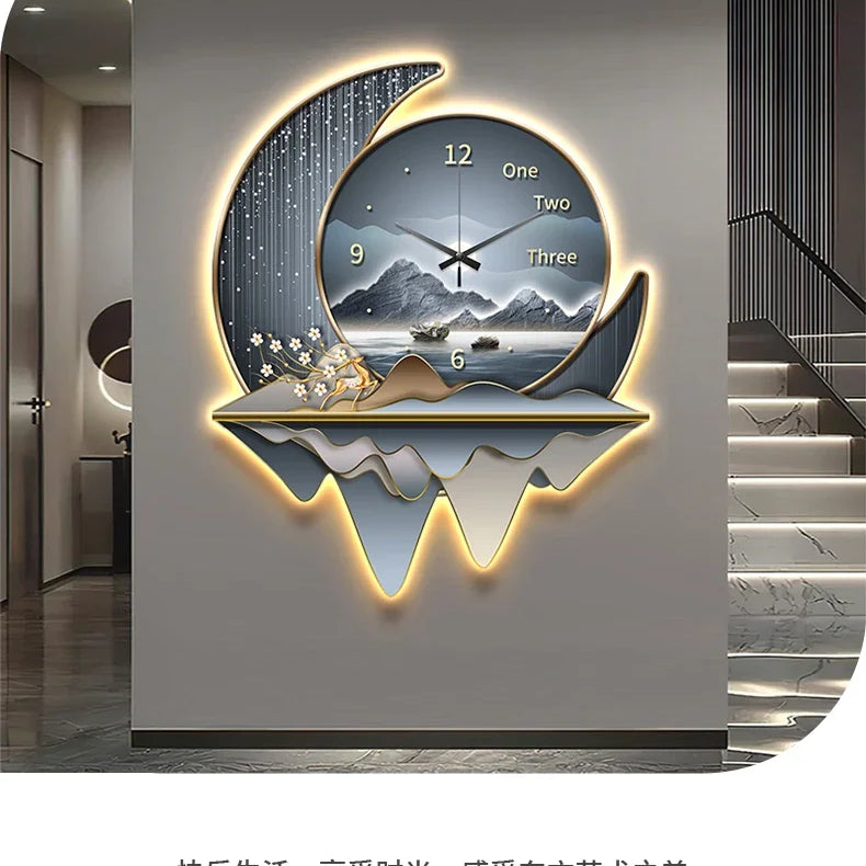 Dlight Decor Clock Wall Light with Luxury Crystal Glow Wall Art