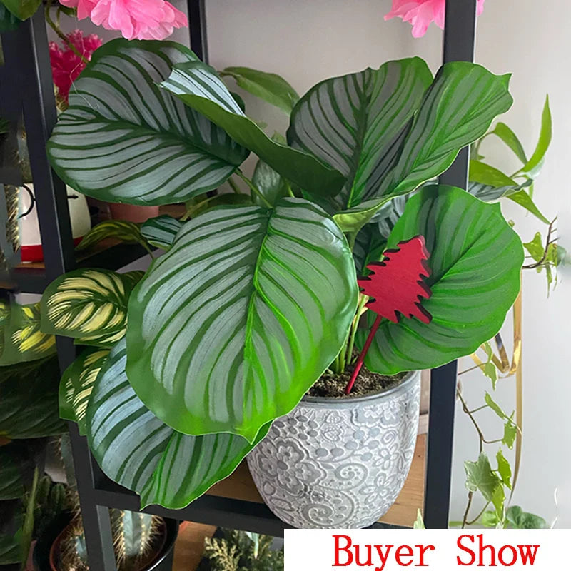 Dlight Decor 43cm Monstera Turtle Leaf Palm Branch for Home and Garden Decor