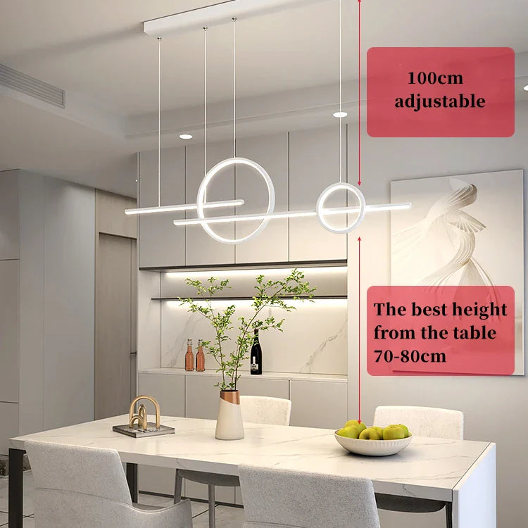 Contemporary Led Restaurant Chandelier - Minimalist Elegance For Living And Dining Spaces With