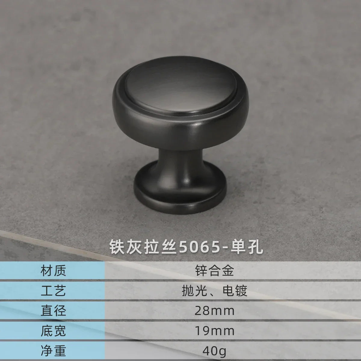 Modern European Gold and Gray Cabinet Handles - Zinc Alloy Drawer Knobs and Door Pulls for Furniture Gray drawing