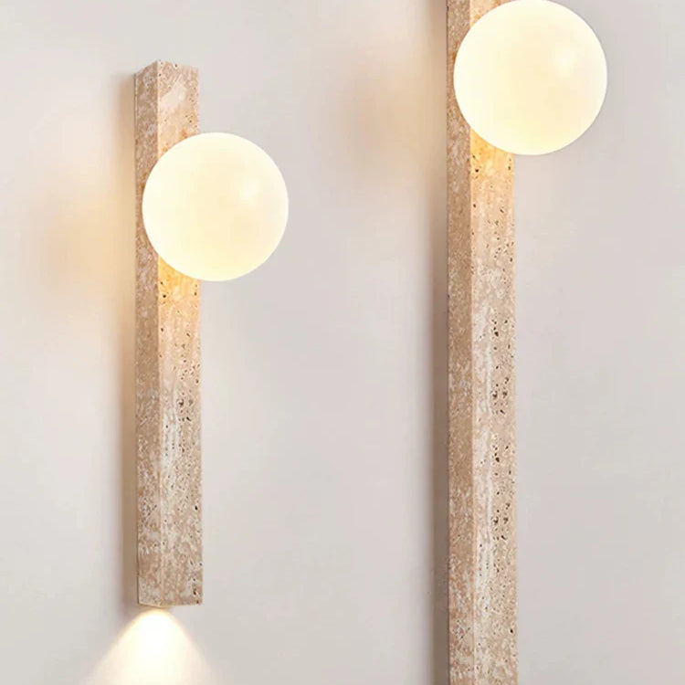 Long Wall Lamp With Led - Retro Stone Design For Bedroom Living Room And Staircase Atmosphere