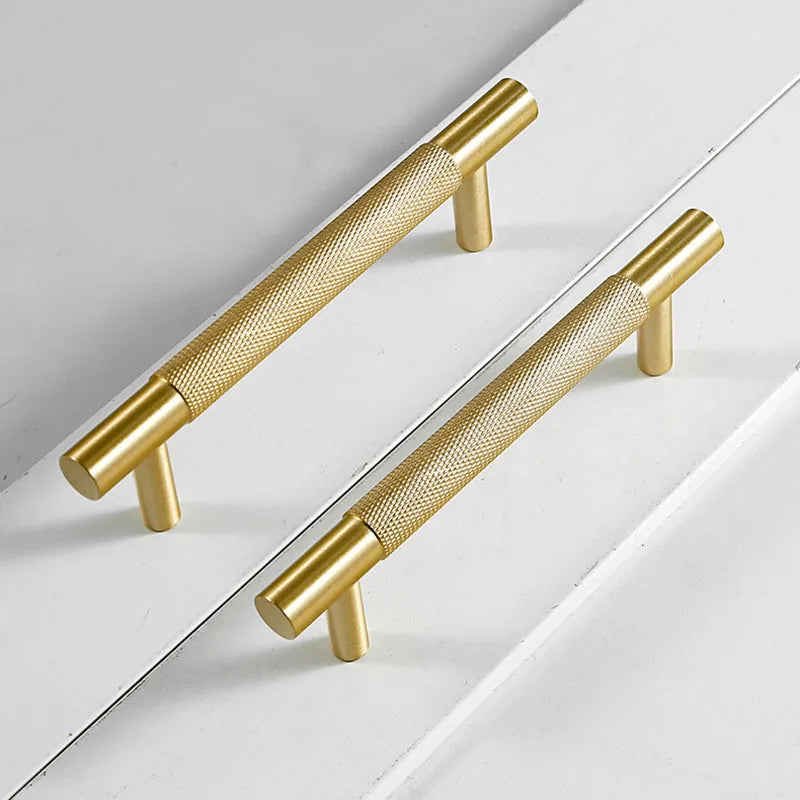 Cutting Diamond Knurled Brass Cabinet Handles – Textured Wardrobe Pulls and Drawer Knobs Handles