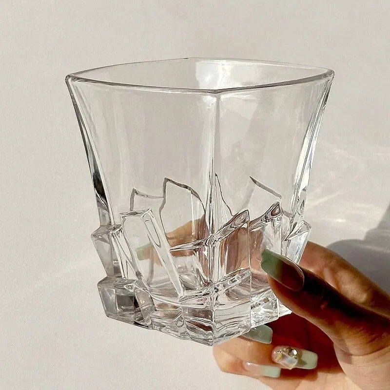 Dlight Decor 310ml Square Glass with Ice Cube Base 310ml / 1pcs Cocktail Glasses