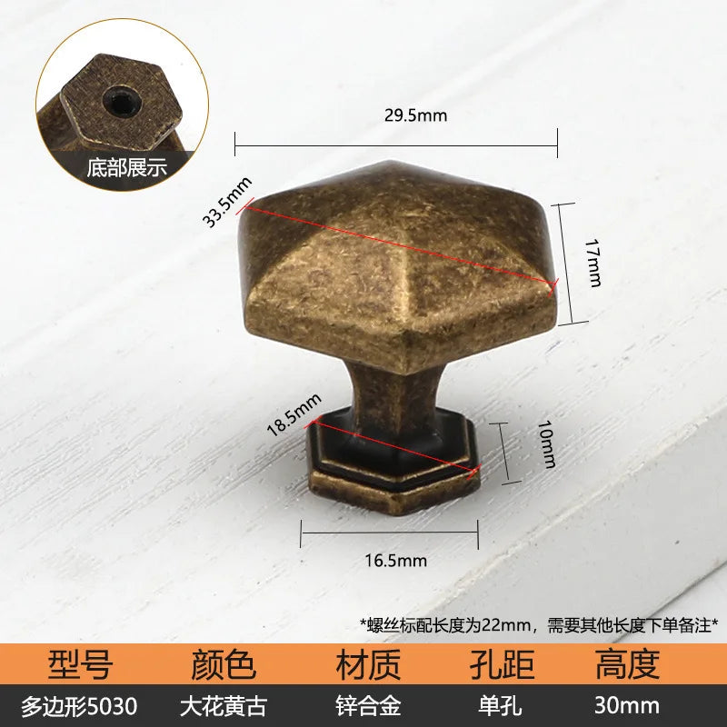 Antique Bronze Cupboard Door Handles – Retro Furniture Pulls 5030 single hole