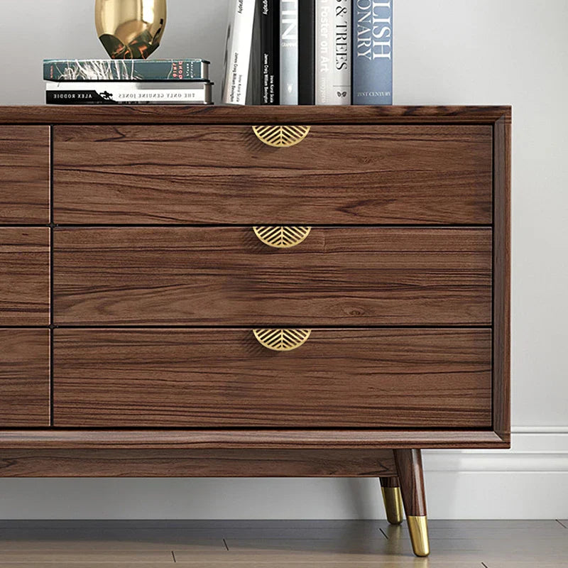 Leaf Shape Brass Handles – Hidden Knobs for Furniture Drawer Dresser and Wardrobe Knob