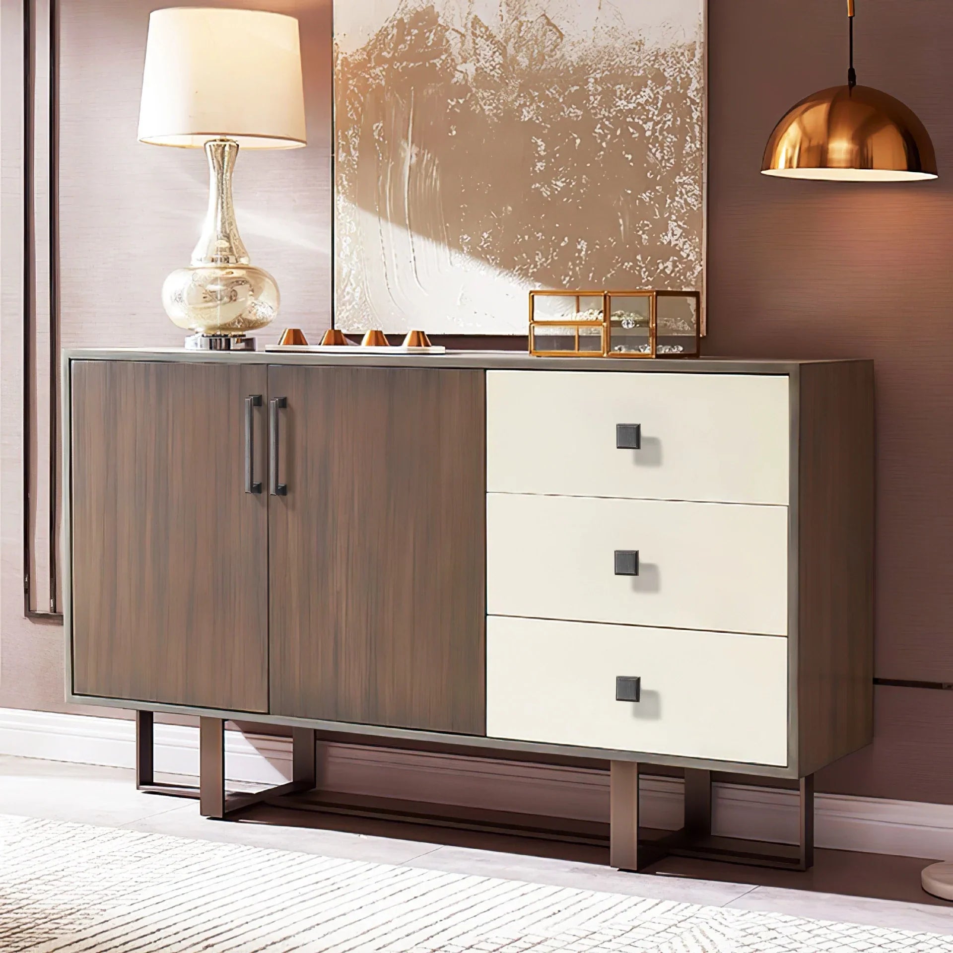 Light Luxury Bronze Cabinet Handles - Modern Drawer Pulls for Wardrobe and Kitchen Furniture Handles