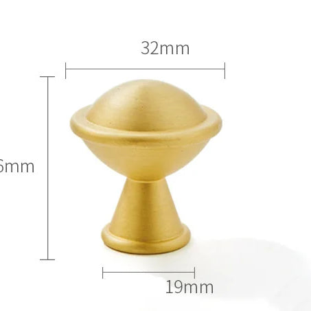 Satin Brass Cabinet Handles – Modern Ball Design Wardrobe Knobs and Drawer Pulls (French Style) 32mm knob Handles