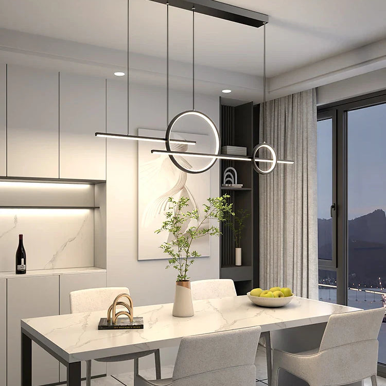 Contemporary Led Restaurant Chandelier - Minimalist Elegance For Living And Dining Spaces With