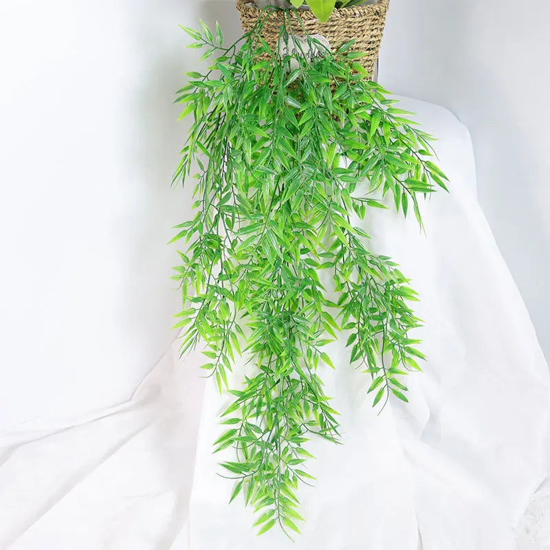 Dlight Decor 105cm Hanging Bamboo Leaf Vine for Garden and Home Wall Decor