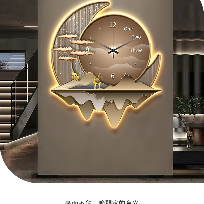 Dlight Decor Clock Wall Light with Luxury Crystal Glow Wall Art
