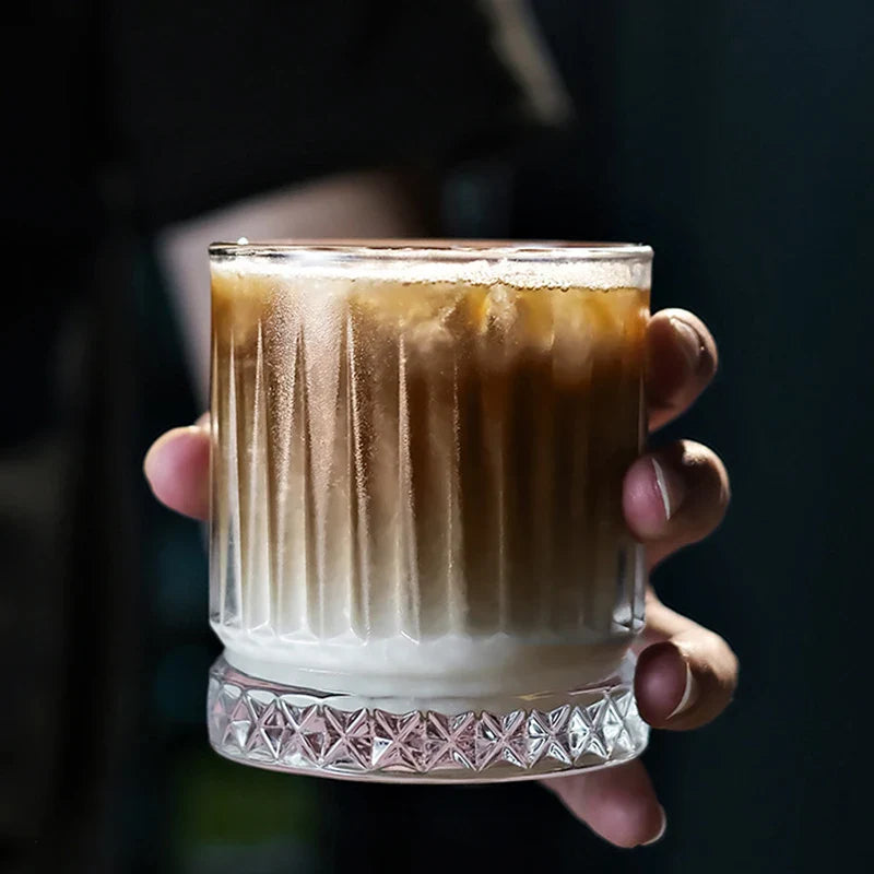 Dlight Decor Diamond Stripe Glass Coffee Cups (100–450ml) Cocktail Glasses