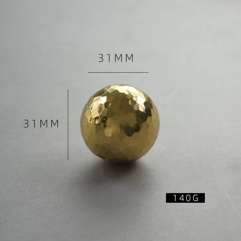 Nordic Handmade Brass Hammered Cabinet Handles – High-End Pulls for Drawers Wardrobes and Kitchen Furniture Ball Large
