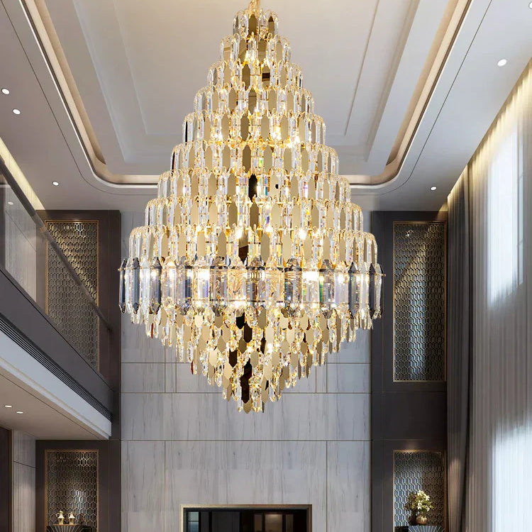 Golden Amber Grand Crystal Chandelier – product view 3
