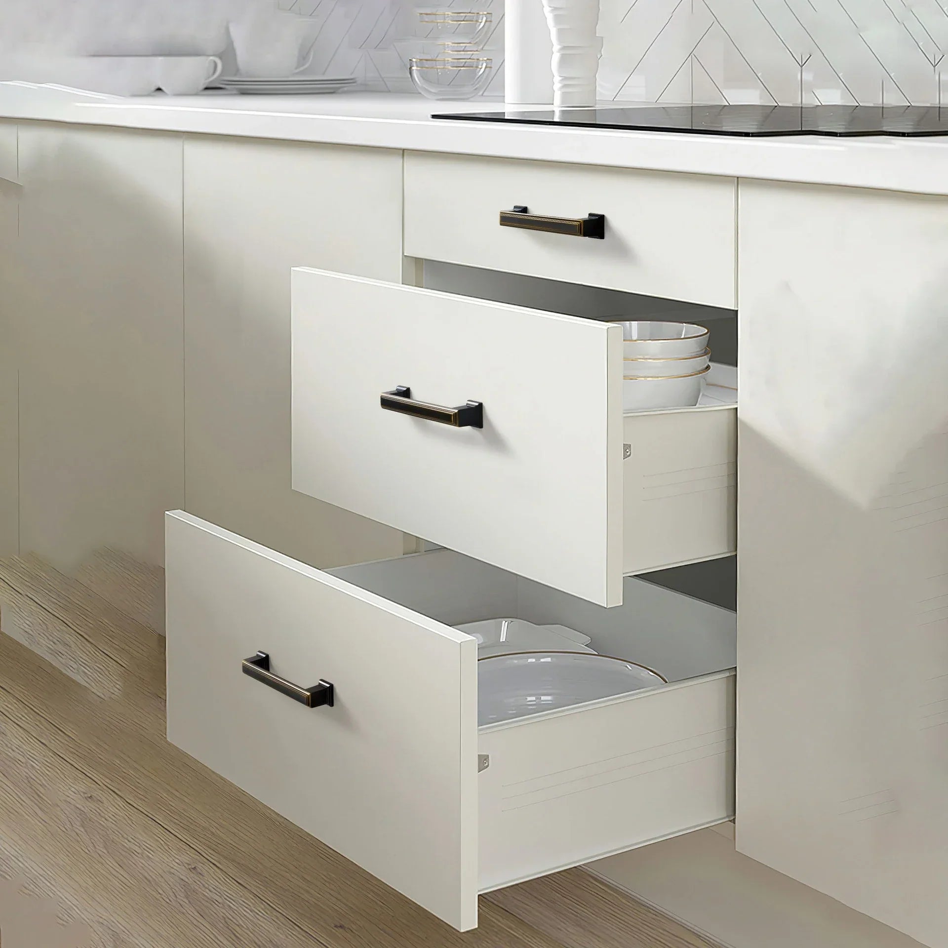 Light Luxury Bronze Cabinet Handles - Modern Drawer Pulls for Wardrobe and Kitchen Furniture Handles