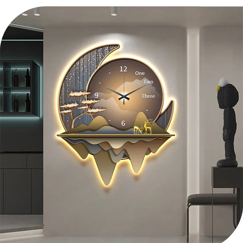 Dlight Decor Clock Wall Light with Luxury Crystal Glow Wall Art