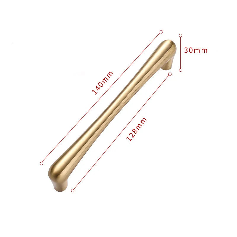 Solid Brass Cabinet Handles – Satin Brass Gold Bar Pulls and Knobs for Drawers and Wardrobes 2008-MS Handles