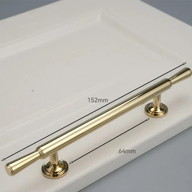 Chrome and Polished Gold Brass Furniture Handles – Modern Cabinet Drawer and Wardrobe Knobs 2030-PG 152mm Handles