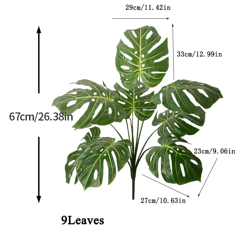 Dlight Decor 85cm Tropical Palm Banana Tree Branch with Monstera Leaves B